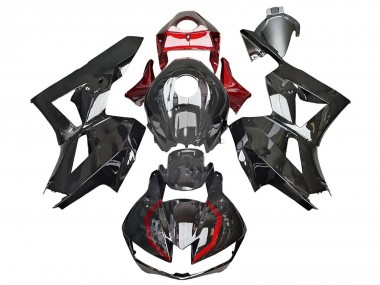 Billigste Honda CBR600RR Motorrad Verkleidung 2013-2023 - Glanzendes Schwarz Rot