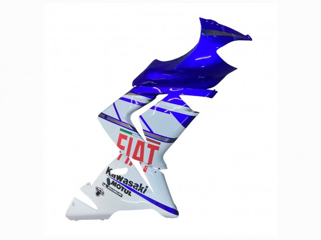 Billigste Kawasaki ZX10R Motorrad Verkleidung 2004-2005 - Glanzendes Blau Weiss Fiat Motul