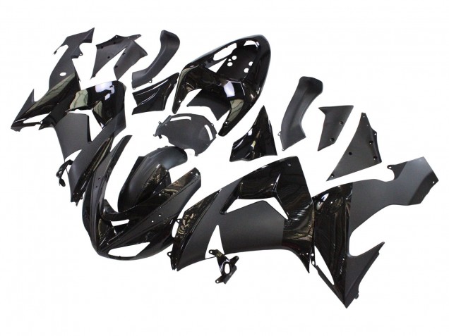 Billigste Kawasaki ZX10R Motorrad Verkleidung 2006-2007 - Matt Schwarz Glanzendes Schwarz