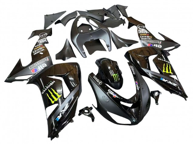 Billigste Kawasaki ZX10R Motorrad Verkleidung 2006-2007 - Grau Gelb Glanzendes Schwarz Monster Elf