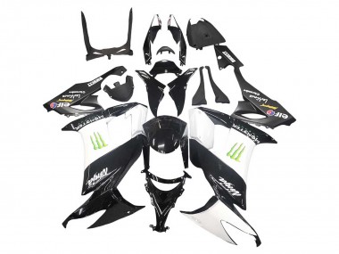 Billigste Kawasaki ZX10R Motorrad Verkleidung 2008-2010 - Glanzendes Schwarz Weiss Grun Monster Elf