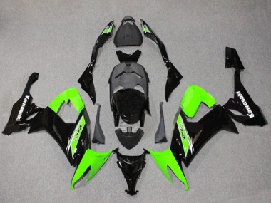 Billigste Kawasaki ZX10R Motorrad Verkleidung 2008-2010 - Grun Glanzendes Schwarz