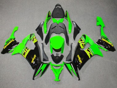 Billigste Kawasaki ZX10R Motorrad Verkleidung 2008-2010 - Grun Glanzendes Schwarz Gelb