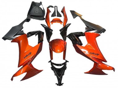 Billigste Kawasaki ZX10R Motorrad Verkleidung 2008-2010 - Burnt Orange Schwarz