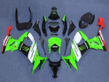 Billigste Kawasaki ZX10R Motorrad Verkleidung 2008-2010 - Grun Weiss Rot Schwarz Monster