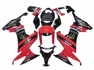 Billigste Kawasaki ZX10R Motorrad Verkleidung 2008-2010 - Rot Schwarz Grun Monster Elf 27