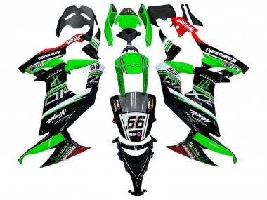 Billigste Kawasaki ZX10R Motorrad Verkleidung 2008-2010 - Grun Weiss Rot Schwarz Monster Elf 66