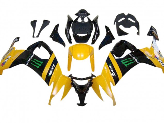 Billigste Kawasaki ZX10R Motorrad Verkleidung 2008-2010 - Gelb Schwarz Grun Monster