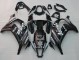 Billigste Kawasaki ZX10R Motorrad Verkleidung 2011-2015 - Glanzendes Schwarz Weiss Elf Schnee Aufkleber