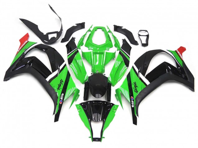 Billigste Kawasaki ZX10R Motorrad Verkleidung 2011-2015 - Grun Schwarz Weiss Rot