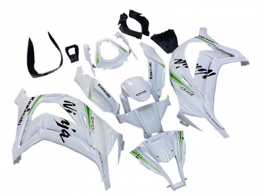Billigste Kawasaki ZX10R Motorrad Verkleidung 2011-2015 - Weiss Grun Streifen Schwarz Ninja