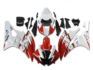 Billigste Yamaha YZF R6 Motorrad Verkleidung 2006-2007 - Weiss Rot Schwarz Motul Michelin
