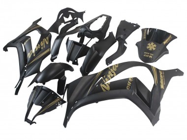 Billigste Kawasaki ZX10R Motorrad Verkleidung 2011-2015 - Matt Schwarz Gold Schnee Elf