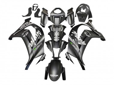 Billigste Kawasaki ZX10R Motorrad Verkleidung 2011-2015 - Matt Schwarz Grun Elf