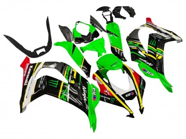 Billigste Kawasaki ZX10R Motorrad Verkleidung 2016-2020 - Grun Gelb Rot Schwarz Elf Monster