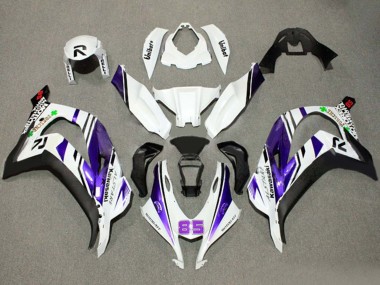 Billigste Kawasaki ZX10R Motorrad Verkleidung 2016-2020 - Weiss Lila Schwarz Alstare 85
