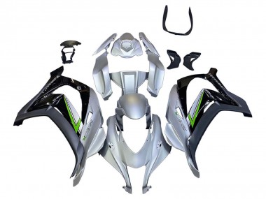 Billigste Kawasaki ZX10R Motorrad Verkleidung 2016-2020 - Silber Grun Schwarz