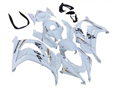Billigste Kawasaki ZX10R Motorrad Verkleidung 2016-2020 - Weiss Gold Schwarz