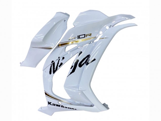Billigste Kawasaki ZX10R Motorrad Verkleidung 2016-2020 - Weiss Gold Schwarz