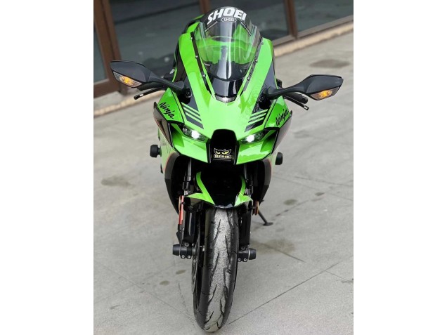 Billigste Kawasaki ZX10R Motorrad Verkleidung 2021-2025 - Grun Glanzendes Schwarz