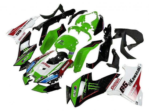 Billigste Kawasaki ZX10R Motorrad Verkleidung 2021-2025 - Grun Schwarz Weiss Rot Blau Showr Elf Monster