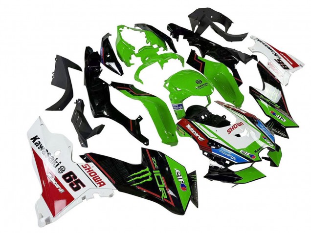 Billigste Kawasaki ZX10R Motorrad Verkleidung 2021-2025 - Grun Schwarz Weiss Rot Blau Showr Elf Monster