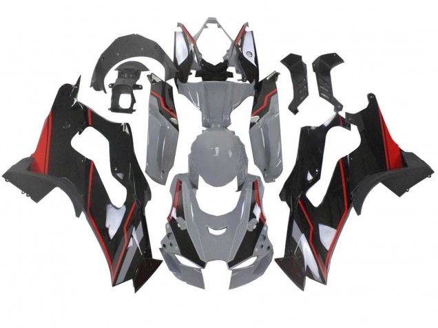 Billigste Kawasaki ZX10R Motorrad Verkleidung 2021-2025 - Grau Schwarz Rot