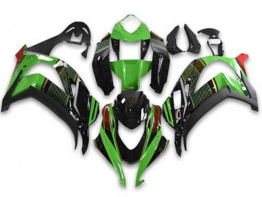 Billigste Kawasaki ZX10R Motorrad Verkleidung 2021-2025 - Grun Schwarz Rot Bienenwabe