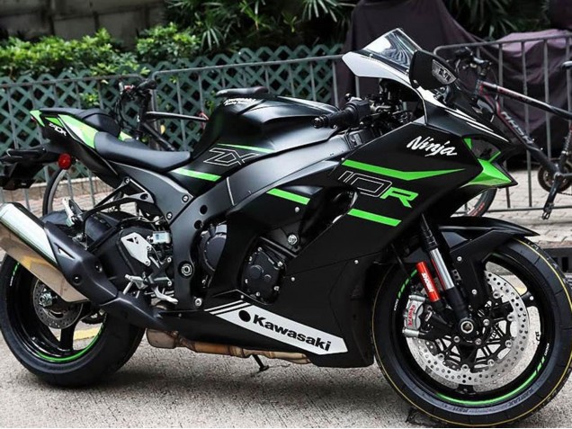 Billigste Kawasaki ZX10R Motorrad Verkleidung 2021-2025 - Schwarz Grun Weiss