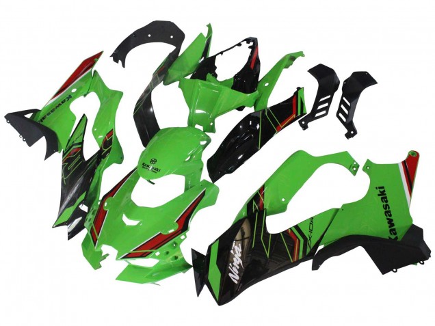 Billigste Kawasaki ZX10R Motorrad Verkleidung 2021-2025 - Grun Schwarz Rot
