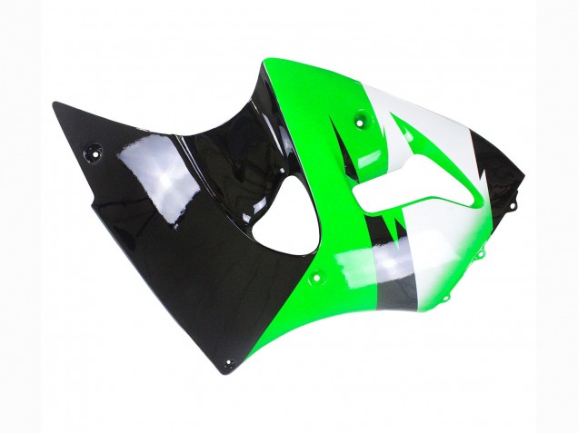Billigste Kawasaki ZX6R Motorrad Verkleidung 1998-1999 - Grun Weiss Glanzendes Schwarz