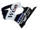 Billigste Kawasaki ZX6R Motorrad Verkleidung 2000-2002 - Glanzendes Schwarz Weiss West Michelin