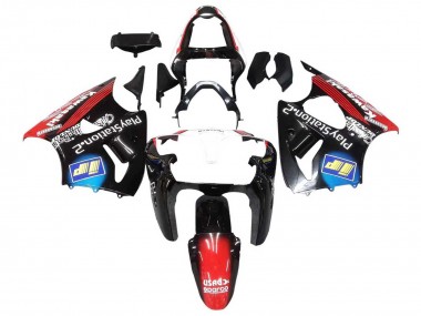 Billigste Kawasaki ZX6R Motorrad Verkleidung 2000-2002 - Glanzendes Schwarz Rot Blau Rot PlayStation 2
