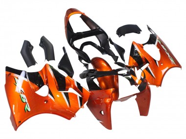 Billigste Kawasaki ZX6R Motorrad Verkleidung 2000-2002 - Orange Schwarz