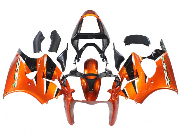 Billigste Kawasaki ZX6R Motorrad Verkleidung 2000-2002 - Orange Schwarz