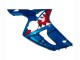 Billigste Kawasaki ZX6R Motorrad Verkleidung 2003-2004 - Blau Weiss Rot Hai