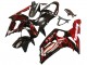 Billigste Kawasaki ZX6R Motorrad Verkleidung 2003-2004 - Glanzendes Schwarz Rot Flamme