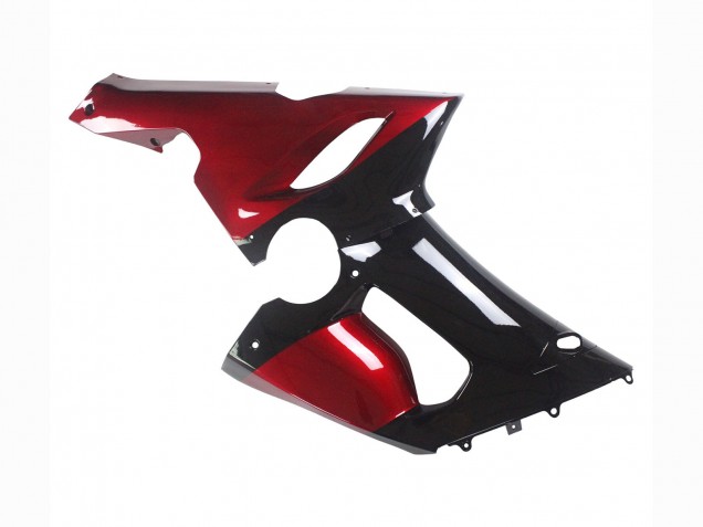 Billigste Kawasaki ZX6R Motorrad Verkleidung 2005-2006 - Rot Glanzendes Schwarz
