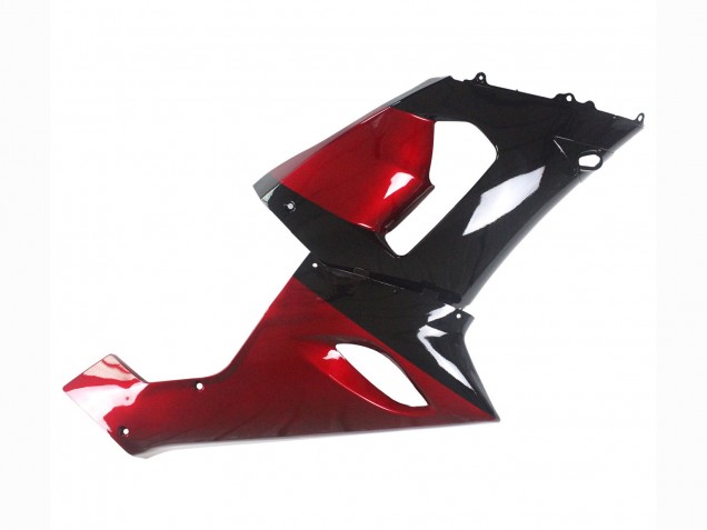 Billigste Kawasaki ZX6R Motorrad Verkleidung 2005-2006 - Rot Glanzendes Schwarz