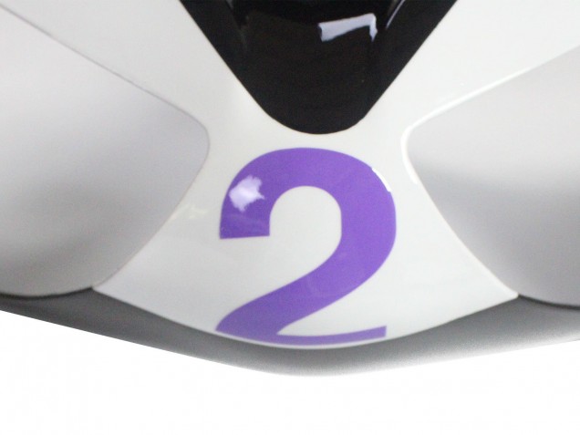 Billigste Kawasaki ZX6R Motorrad Verkleidung 2005-2006 - Weiss Lila Schwarz Rizoma Playboy Denso
