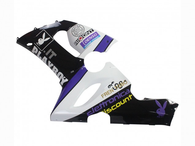 Billigste Kawasaki ZX6R Motorrad Verkleidung 2005-2006 - Weiss Lila Schwarz Rizoma Playboy Denso