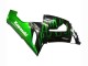 Billigste Kawasaki ZX6R Motorrad Verkleidung 2005-2006 - Glanzendes Schwarz Grun Flamme