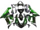 Billigste Kawasaki ZX6R Motorrad Verkleidung 2005-2006 - Glanzendes Schwarz Grun Flamme