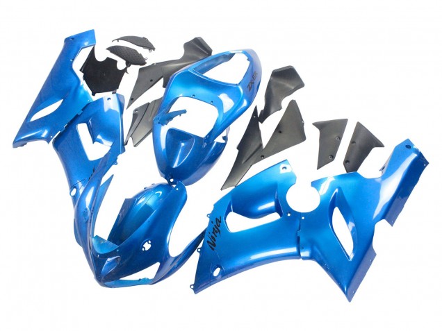 Billigste Kawasaki ZX6R Motorrad Verkleidung 2005-2006 - Glanzendes Blau