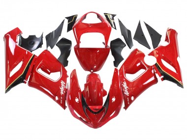 Billigste Kawasaki ZX6R Motorrad Verkleidung 2005-2006 - Rot Gelb Schwarz