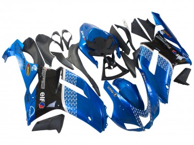 Billigste Kawasaki ZX6R Motorrad Verkleidung 2007-2008 - Schwarz Blauer Elf