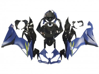 Billigste Kawasaki ZX6R Motorrad Verkleidung 2009-2012 - Blau Glanzendes Schwarz Gelb
