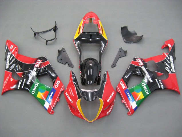 Billigste Suzuki GSXR 1000 Motorrad Verkleidung 2003-2004 - Rot Gelb Blau Grun Schwarz JOMO