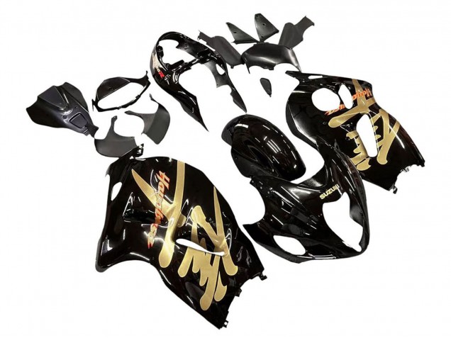 Billigste Suzuki GSXR 1300 Hayabusa Motorrad Verkleidung 1996-2007 - Glanzendes Schwarz Gold Hayabusa