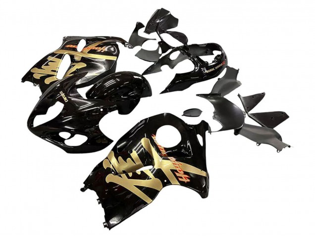 Billigste Suzuki GSXR 1300 Hayabusa Motorrad Verkleidung 1996-2007 - Glanzendes Schwarz Gold Hayabusa